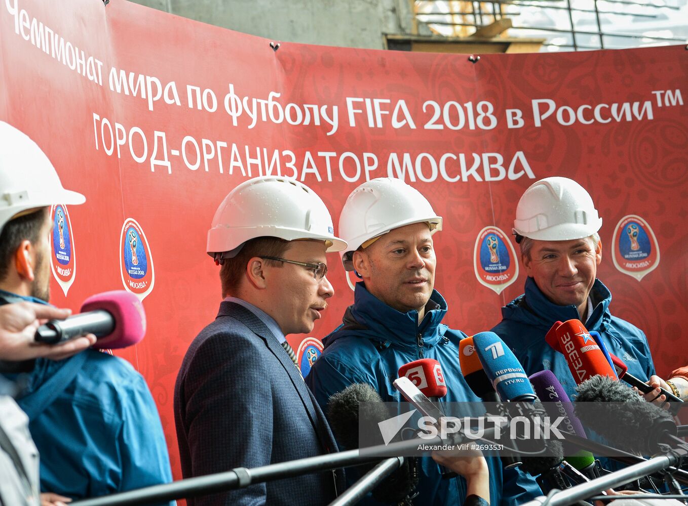Football. Visit of FIFA delegation and Russia 2018 Organizing Committee at Zenit-Arena stadium
