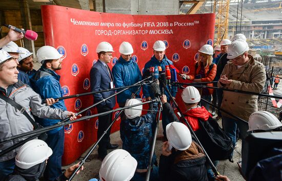 Football. Visit of FIFA delegation and Russia 2018 Organizing Committee at Zenit-Arena stadium