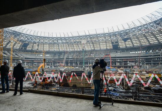 Football. Delegations of FIFA and Russia 2018 Organizing Committee visit Luzhniki Grand Sports Arena