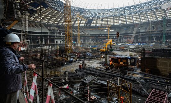 Football. Delegations of FIFA and Russia 2018 Organizing Committee visit Luzhniki Grand Sports Arena