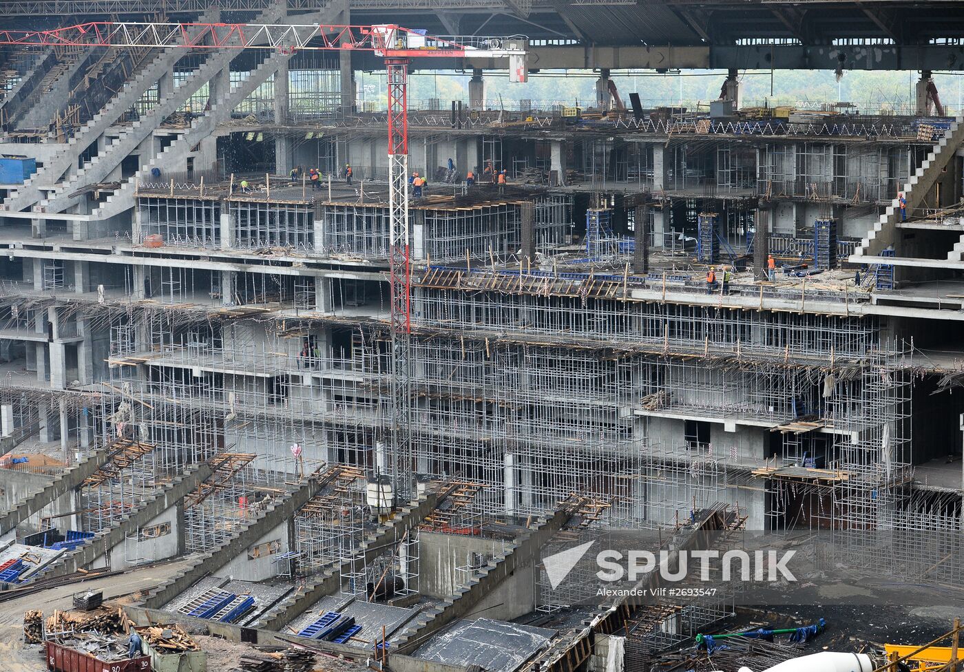 Football. Delegations of FIFA and Russia 2018 Organizing Committee visit Luzhniki Grand Sports Arena