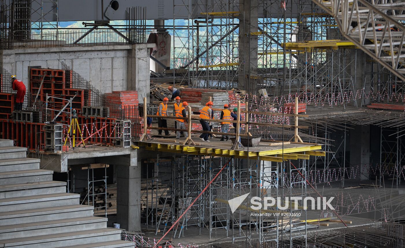 Football. Delegations of FIFA and Russia 2018 Organizing Committee visit Luzhniki Grand Sports Arena