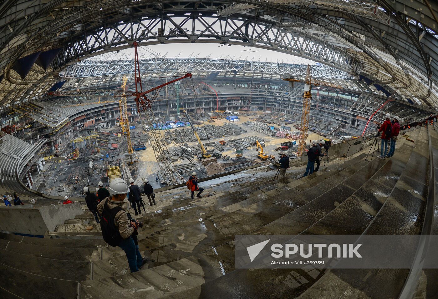 Football. Delegations of FIFA and Russia 2018 Organizing Committee visit Luzhniki Grand Sports Arena
