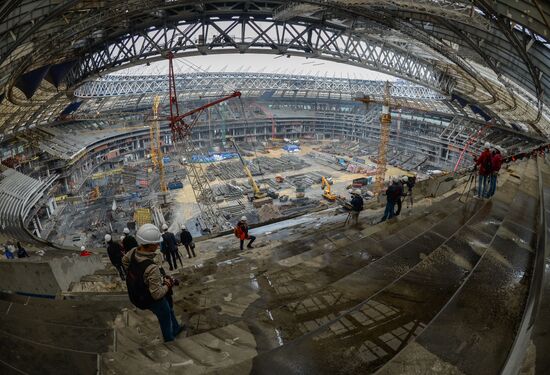 Football. Delegations of FIFA and Russia 2018 Organizing Committee visit Luzhniki Grand Sports Arena