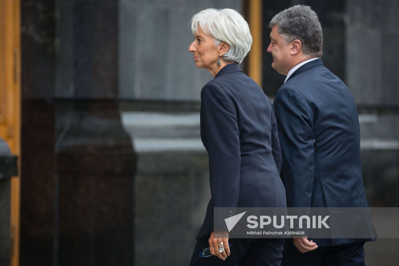 Ukrainian President Petro Poroshenko meets with IMF Managing Director Christine Lagarde