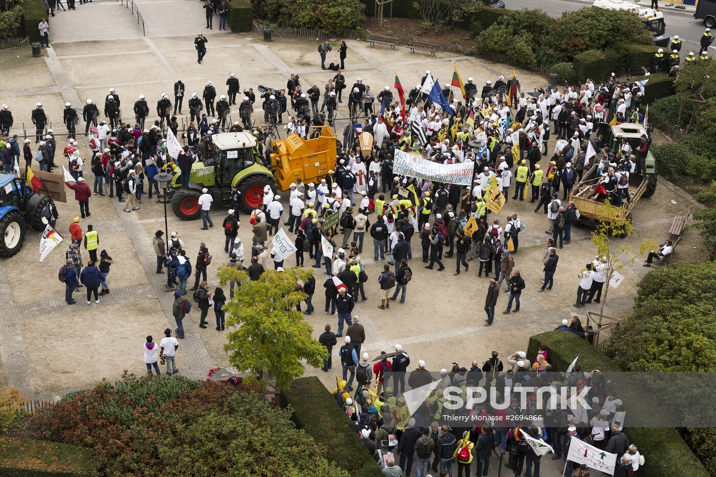 Farmers protest in Brussels