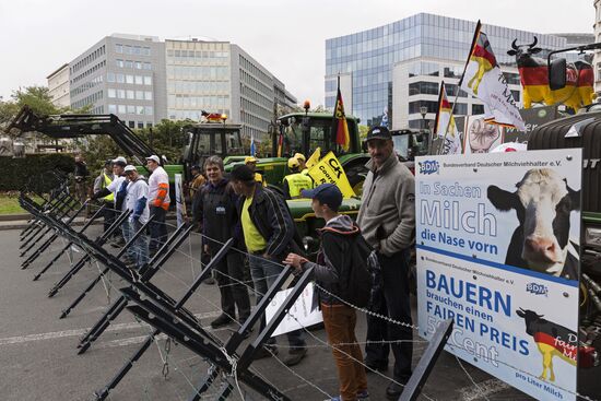 Farmers protest in Brussels