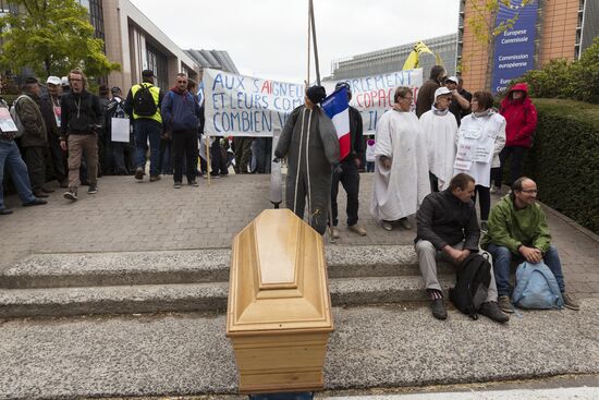 Farmers protest in Brussels