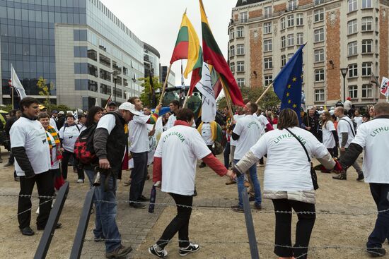 Farmers protest in Brussels