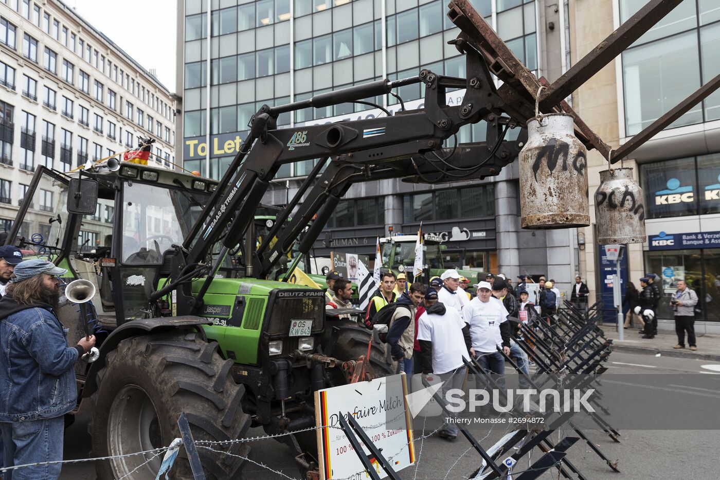 Farmers protest in Brussels