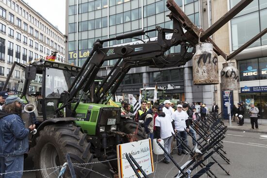 Farmers protest in Brussels