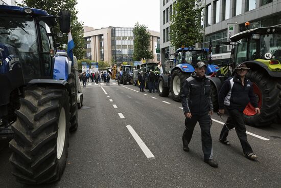 Farmers protest in Brussels