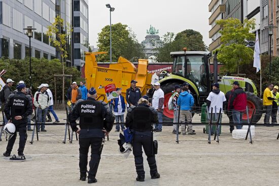 Farmers protest in Brussels