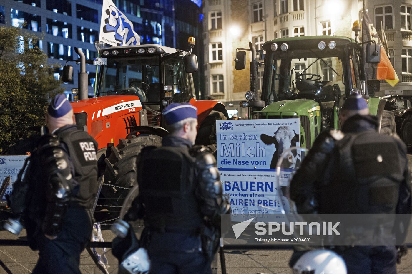 Farmers protest in Brussels