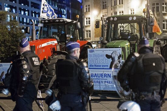 Farmers protest in Brussels