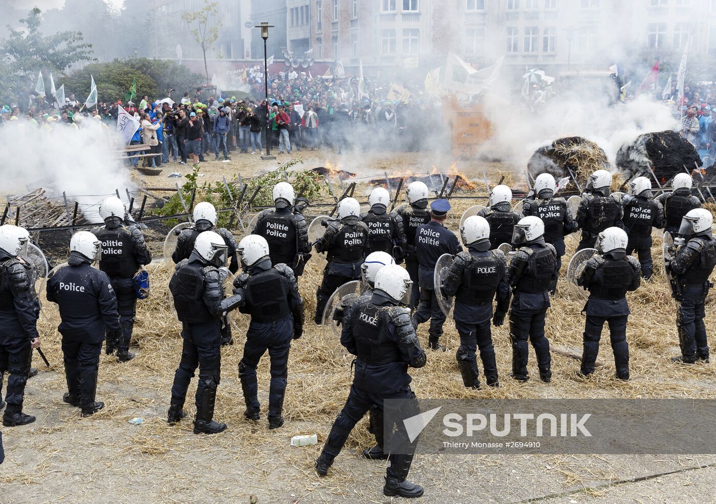 Farmers protest in Brussels