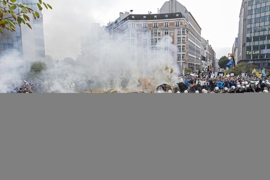 Farmers protest in Brussels