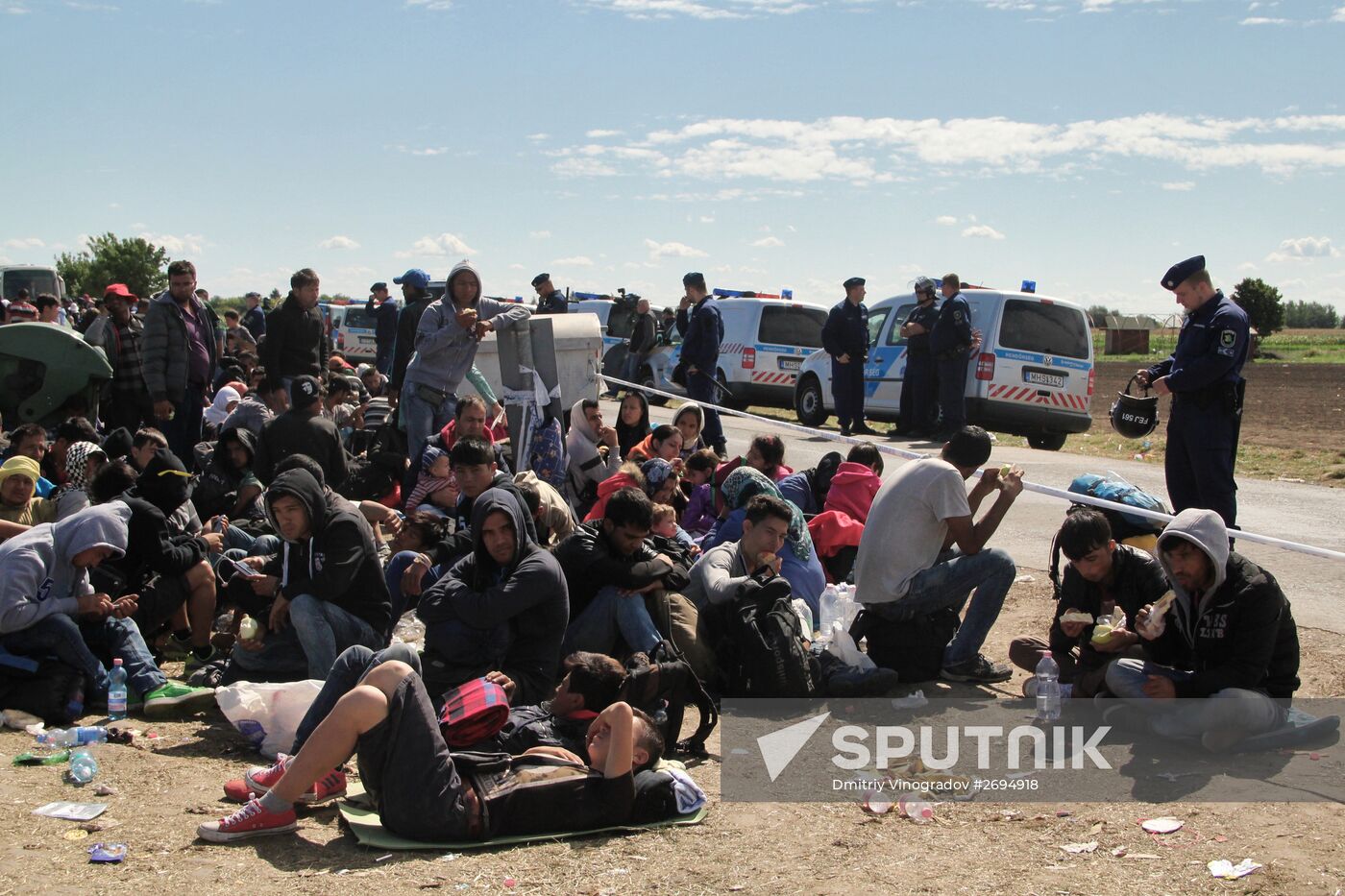 Refugees on the Serbia-Hungary border
