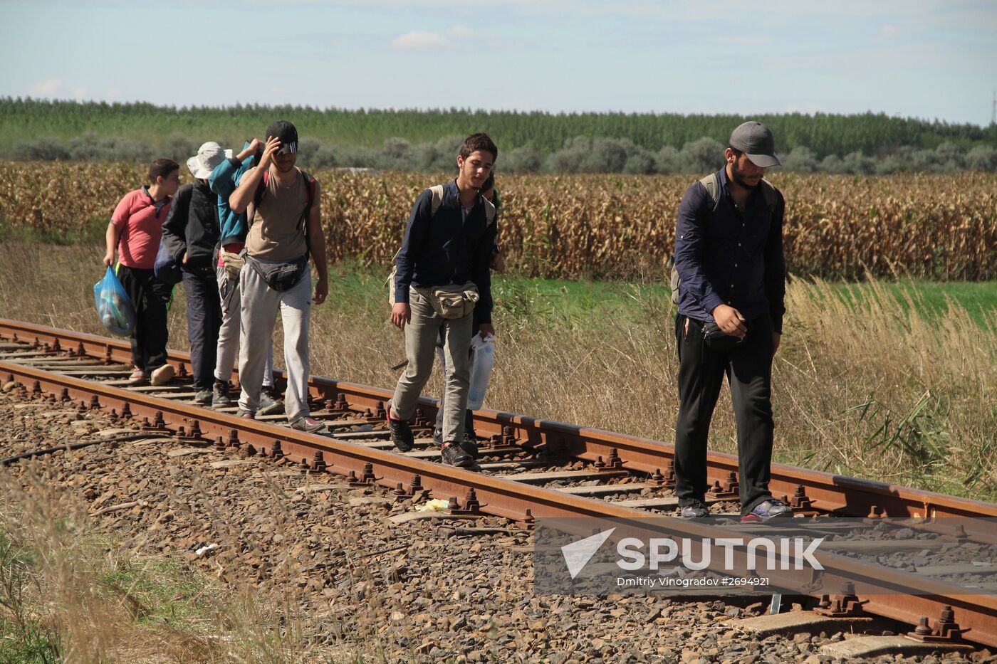 Refugees on the Serbia-Hungary border