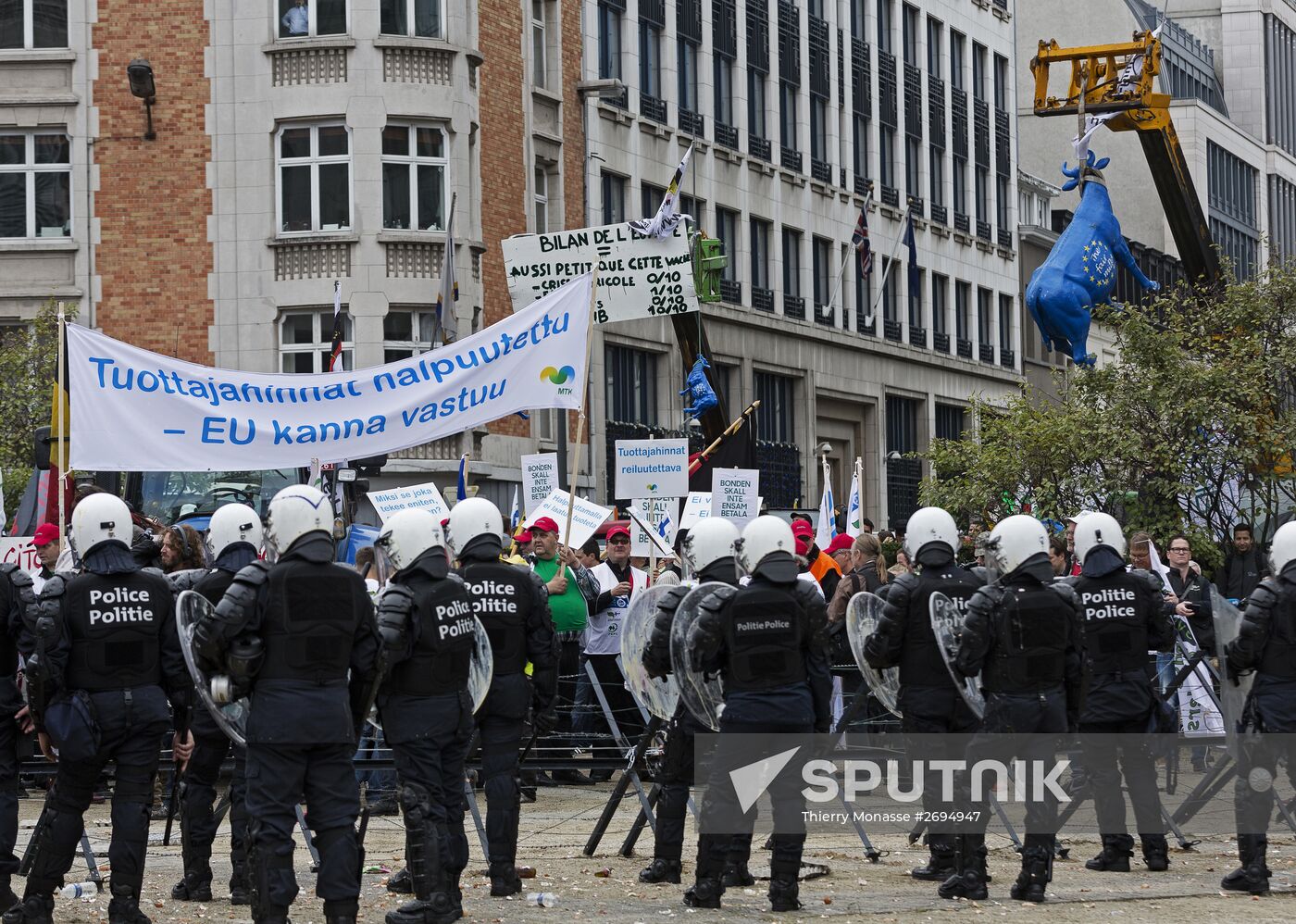 Farmers protest in Brussels