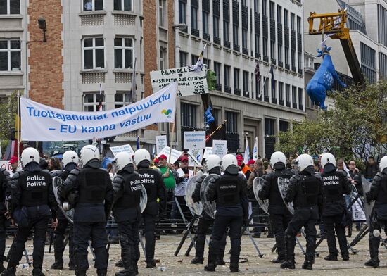 Farmers protest in Brussels