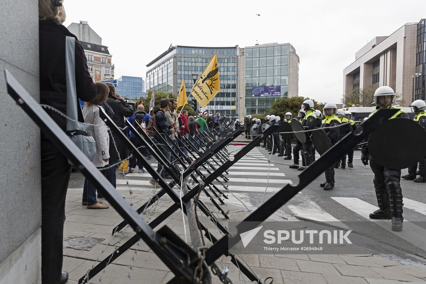 Farmers protest in Brussels