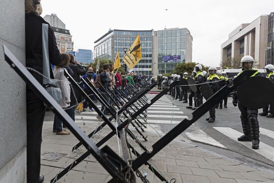Farmers protest in Brussels
