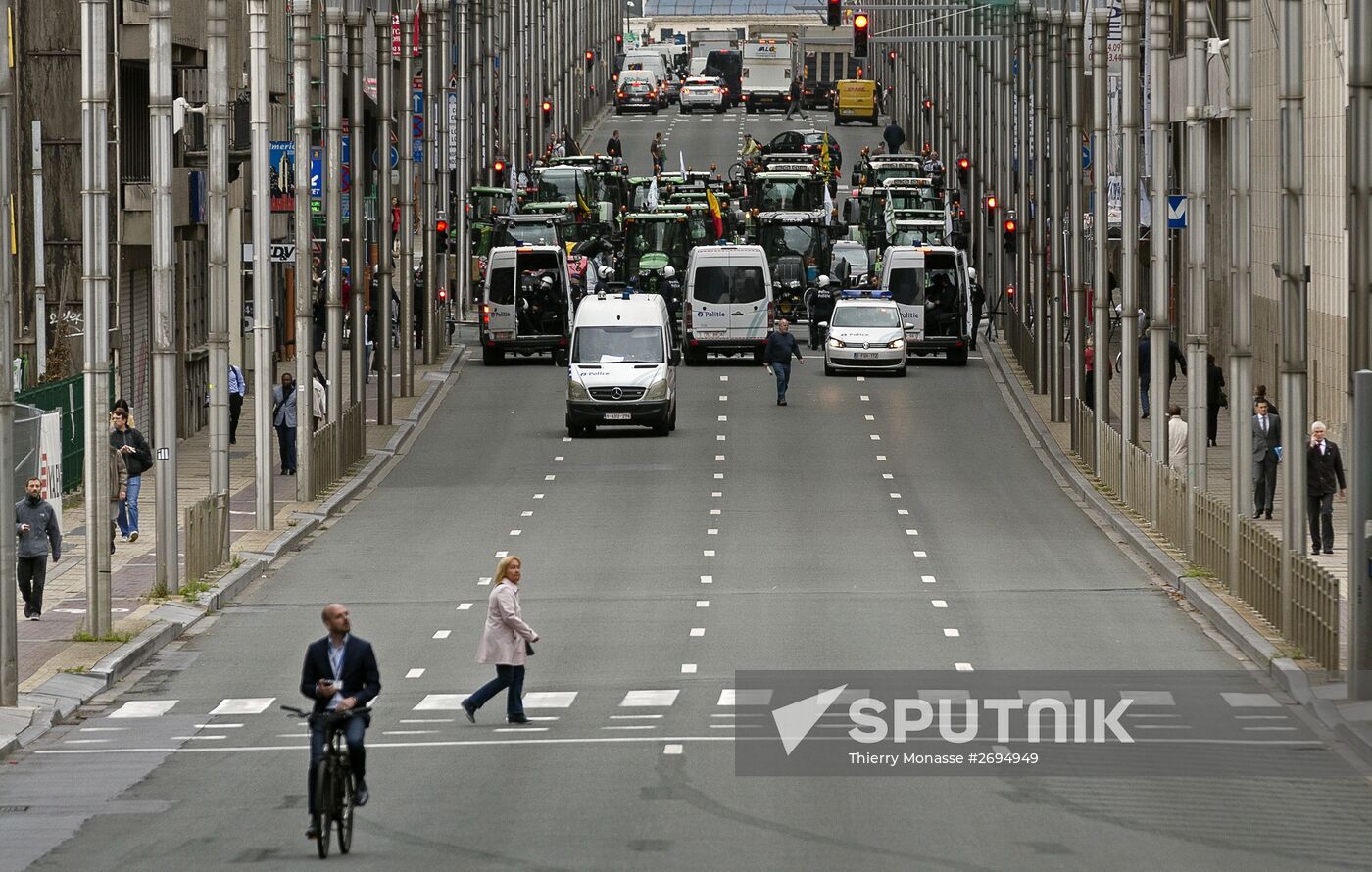 Farmers protest in Brussels