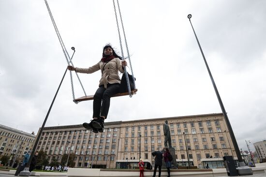 Moscow's renovated Triumfalnaya Square reopens