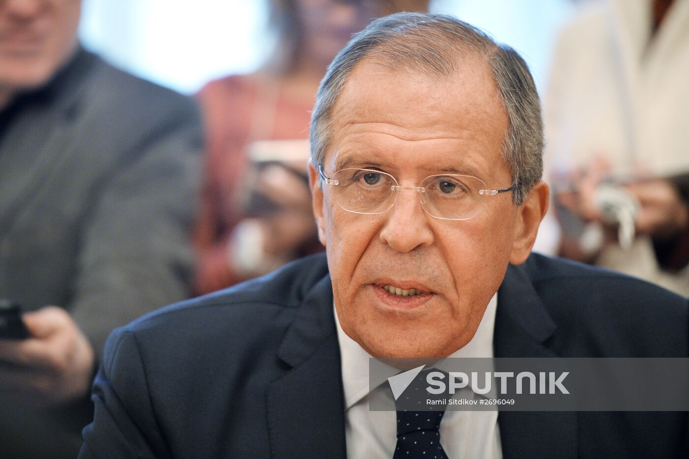 Meeting of Foreign Affairs Ministers of Russia and South Sudan Sergei Lavrov and Barnaba Marial Benjamin