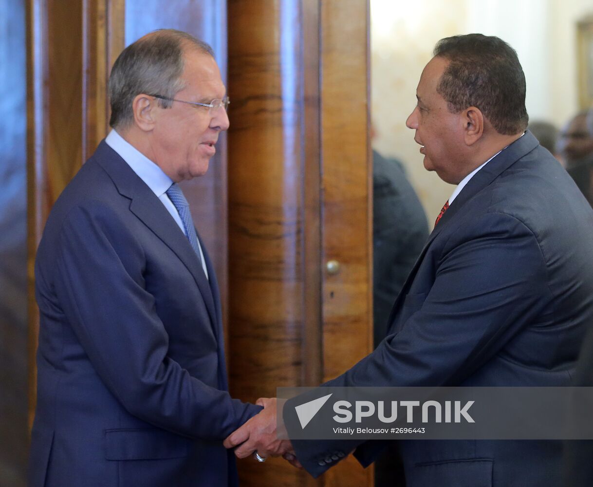 Russian Foreign Minister Sergei Lavrov meets with Sudanese Foreign Minister Ibrahim Ghandour