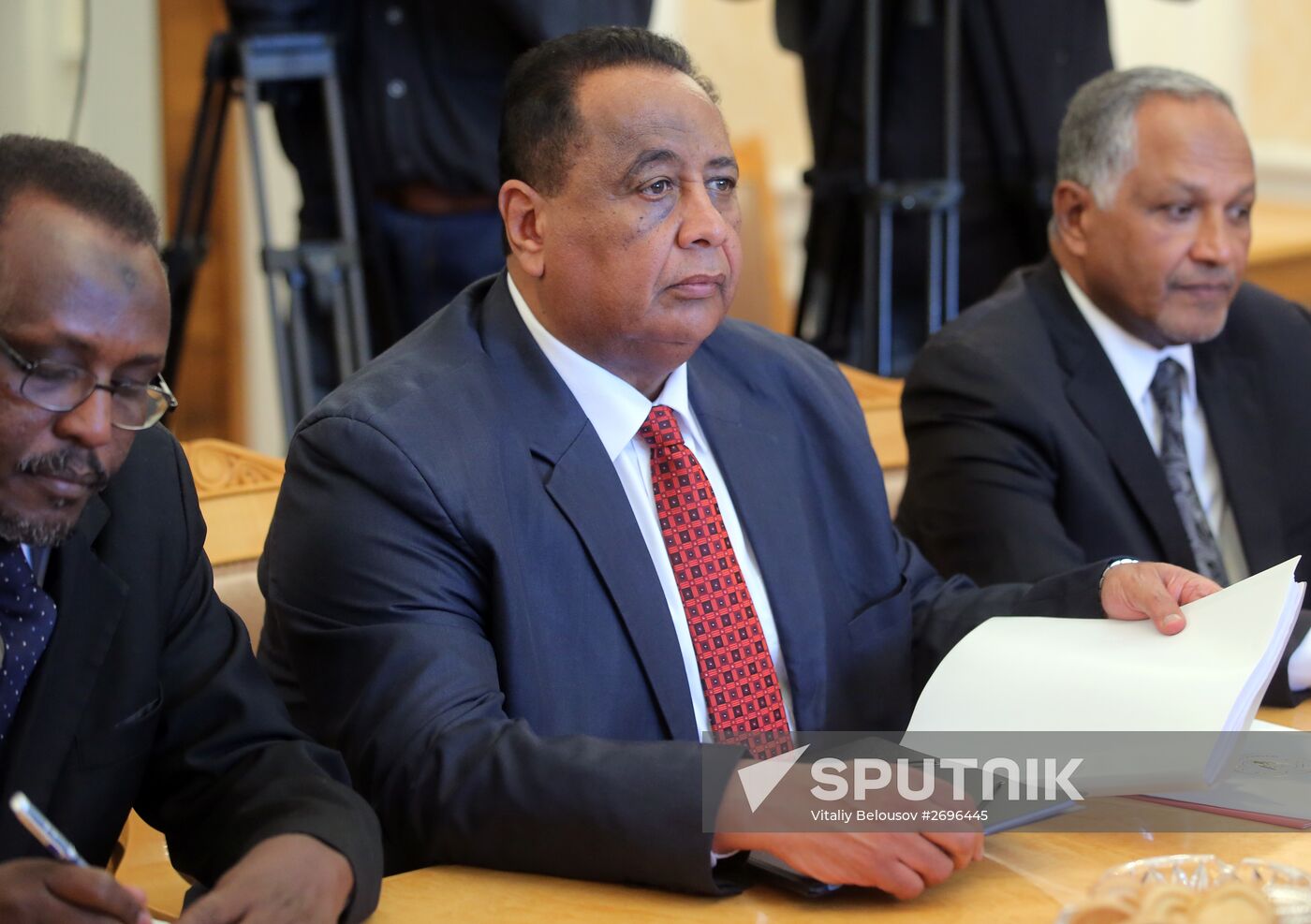 Russian Foreign Minister Sergei Lavrov meets with Sudanese Foreign Minister Ibrahim Ghandour