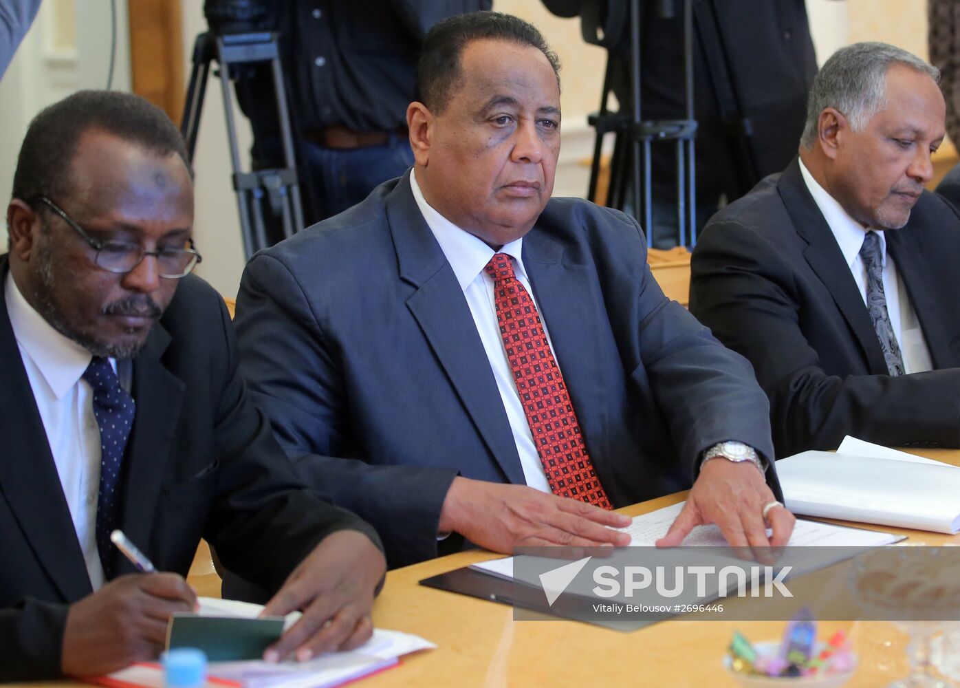 Russian Foreign Minister Sergei Lavrov meets with Sudanese Foreign Minister Ibrahim Ghandour