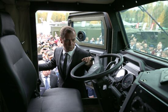 Russian Prime Minister Dmitry Medvedev visits Russia Arms Expo