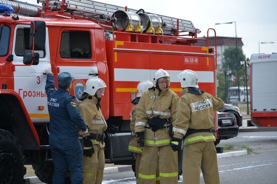 EMERCOM conducts drill in Grozny