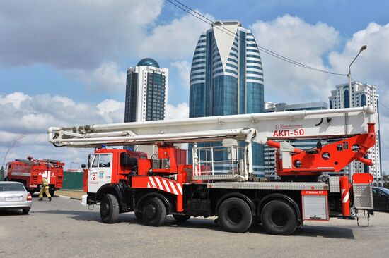 EMERCOM conducts drill in Grozny