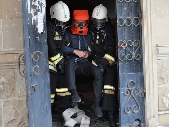 EMERCOM conducts drill in Grozny