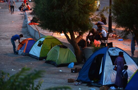 Refugees arrive on Lesbos, Greece