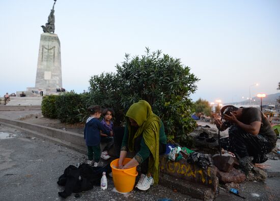 Refugees arrive on Lesbos, Greece
