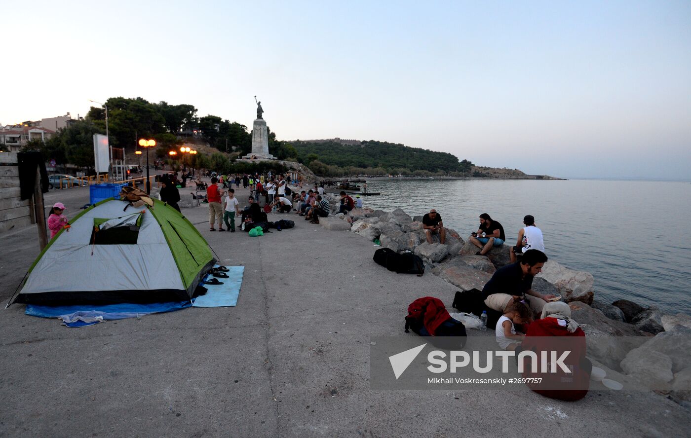 Refugees arrive on Lesbos, Greece