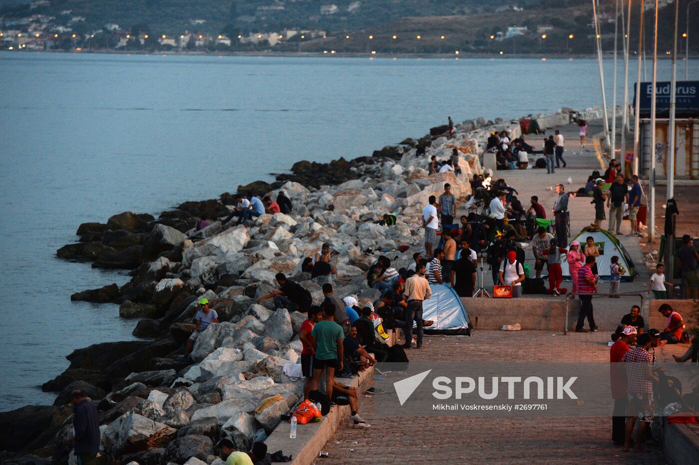 Refugees arrive on Lesbos, Greece