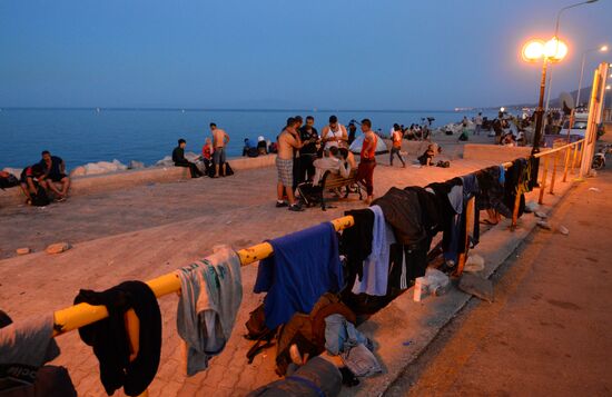 Refugees arrive on Lesbos, Greece