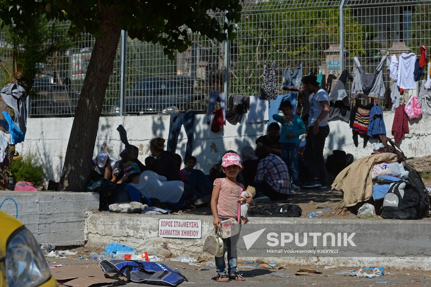 Immigrants from the Middle East on Lesbos island in Greece