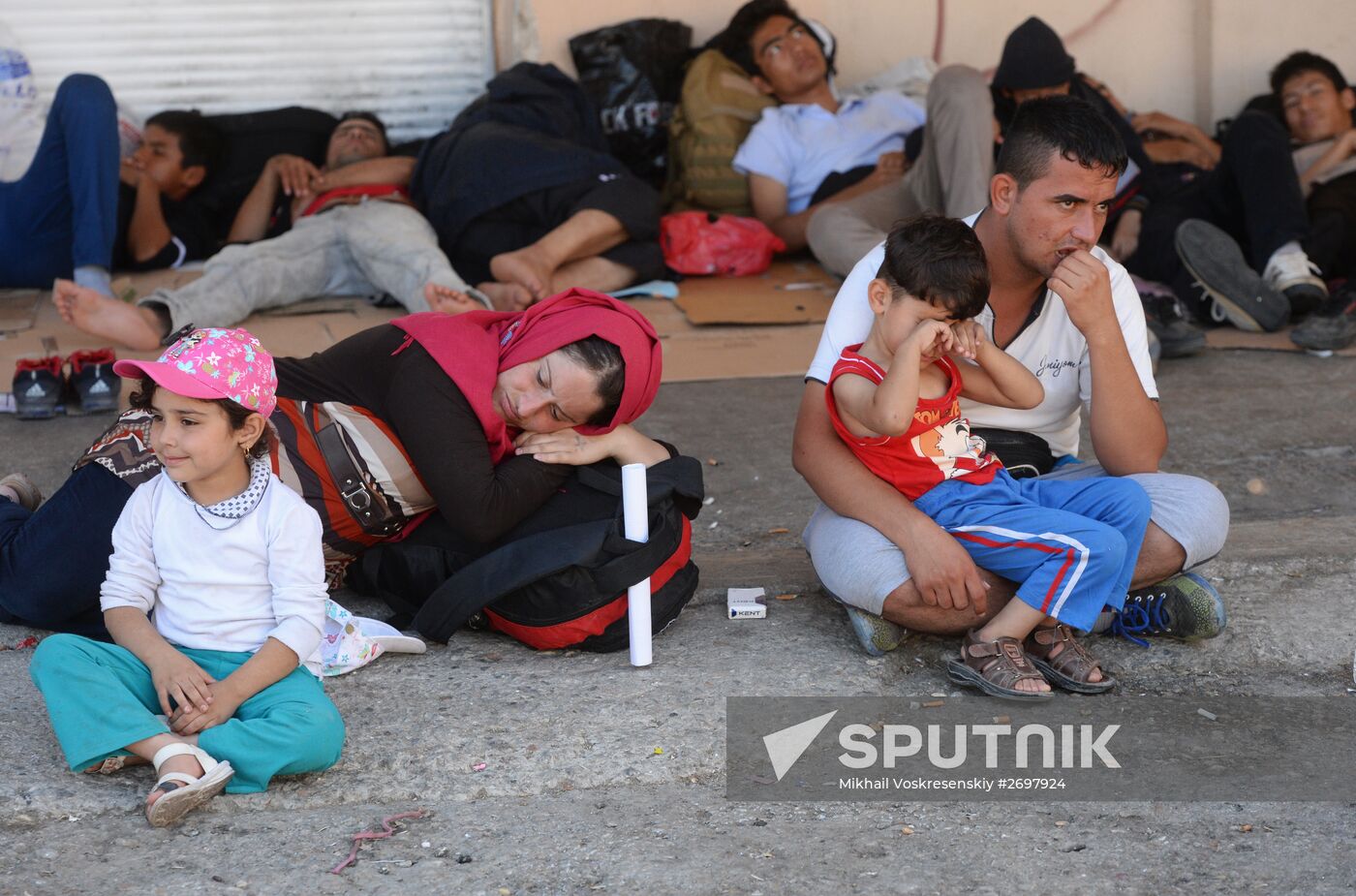 Immigrants from the Middle East on Lesbos island in Greece