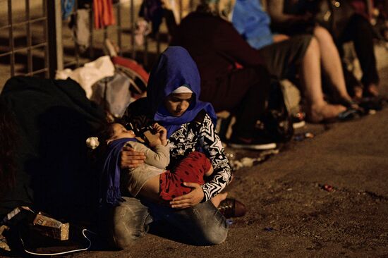 Immigrants from the Middle East on Lesbos island in Greece