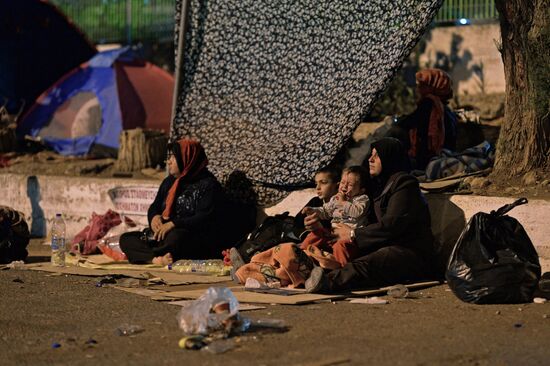 Immigrants from the Middle East on Lesbos island in Greece