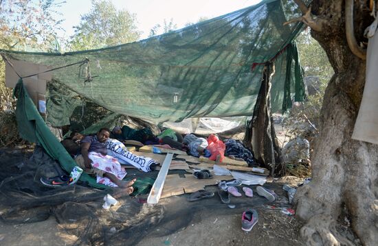 Refugee camp on Lesbos