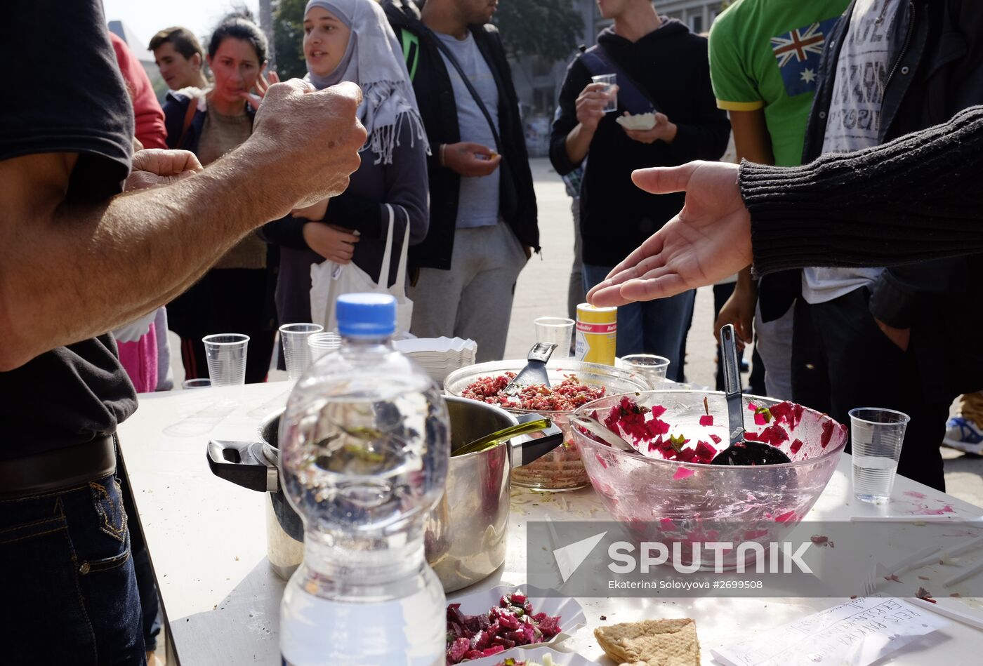 Middle Eastern refugees in Hamburg