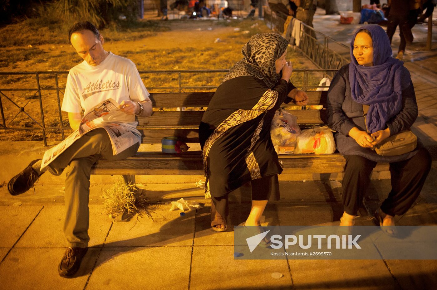 Mideastern refugees in Athens