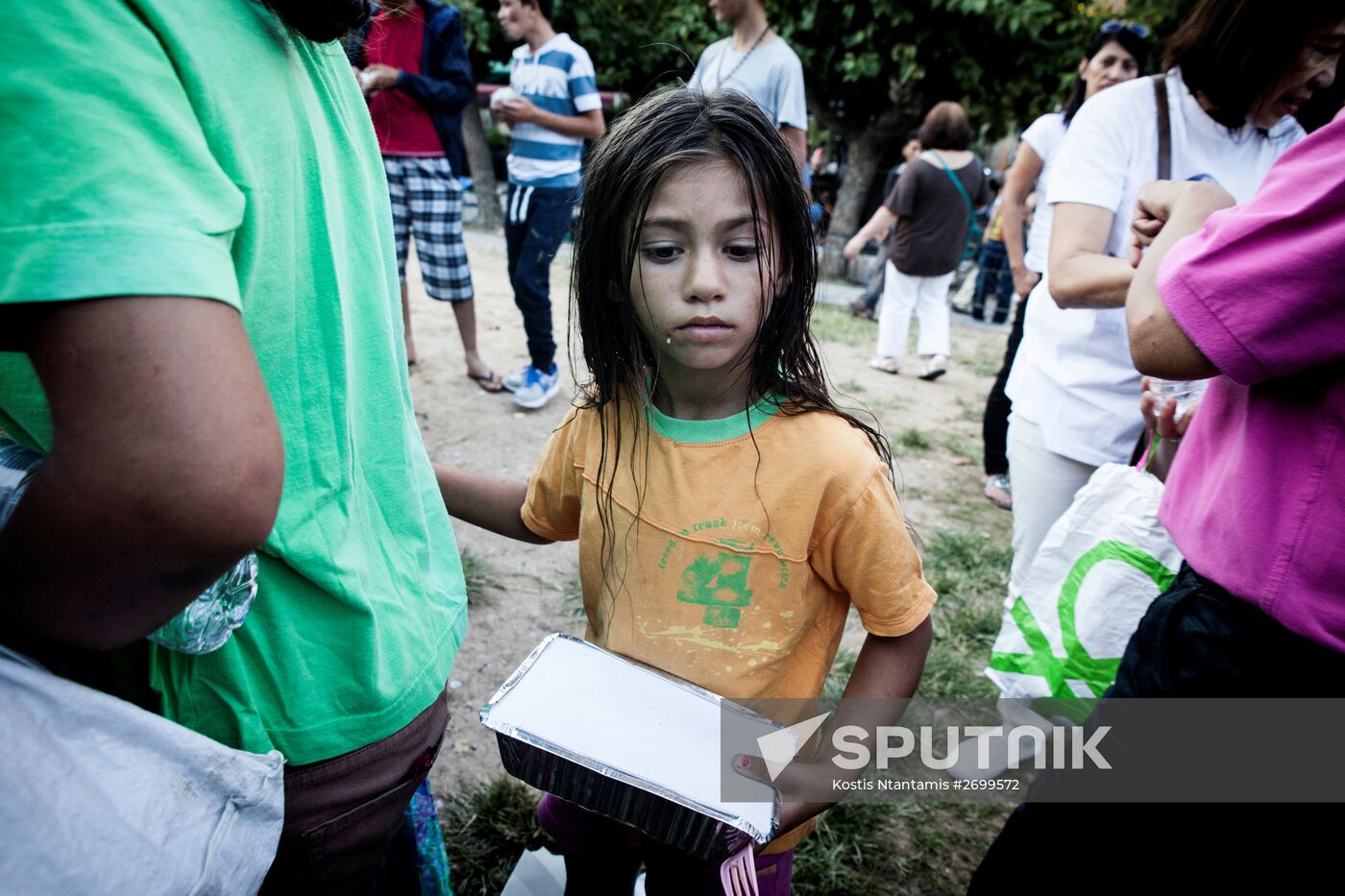 Mideastern refugees in Athens